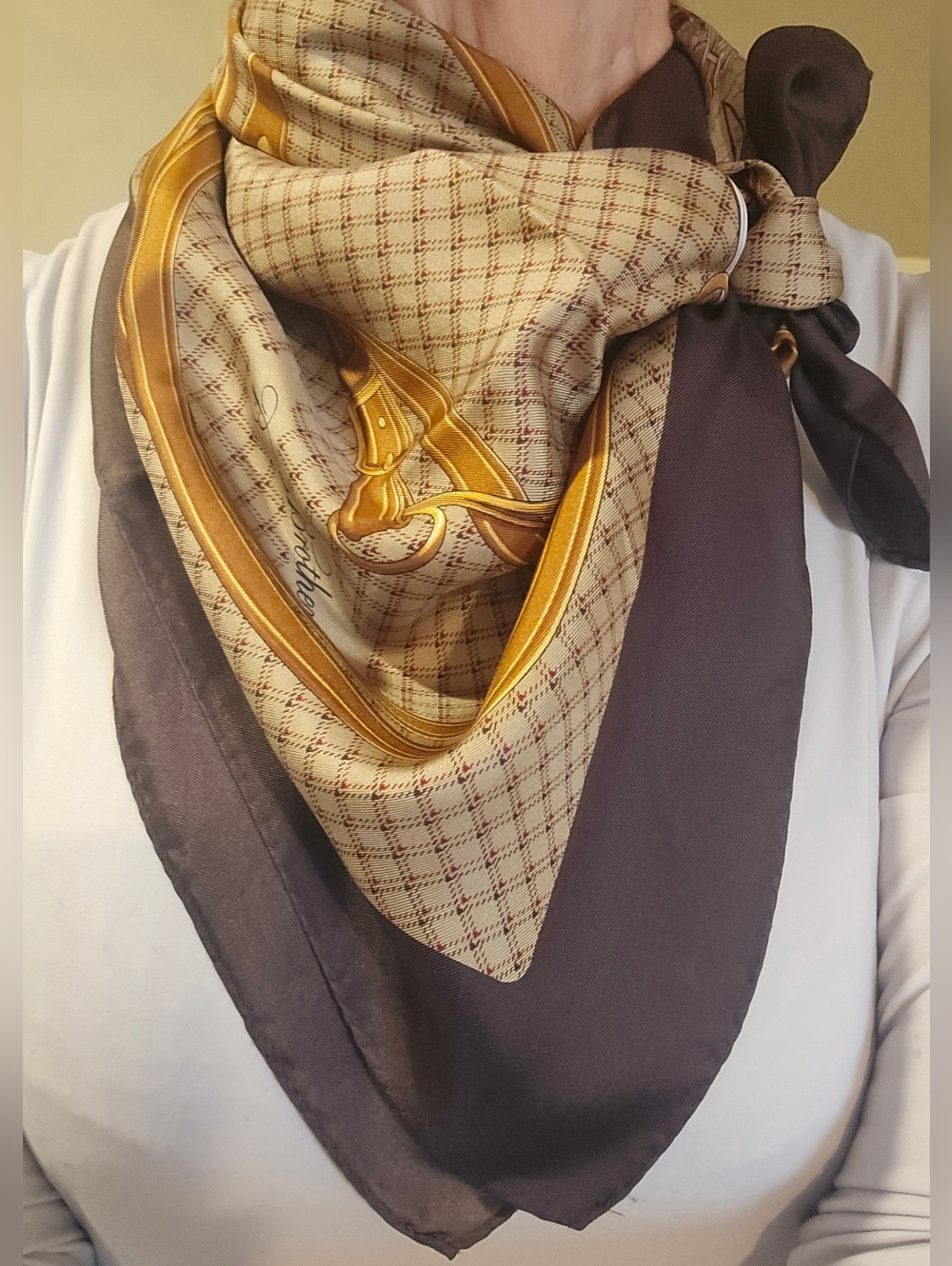Brooks Brothers Vintage 100% Silk Scarf, 34x35"